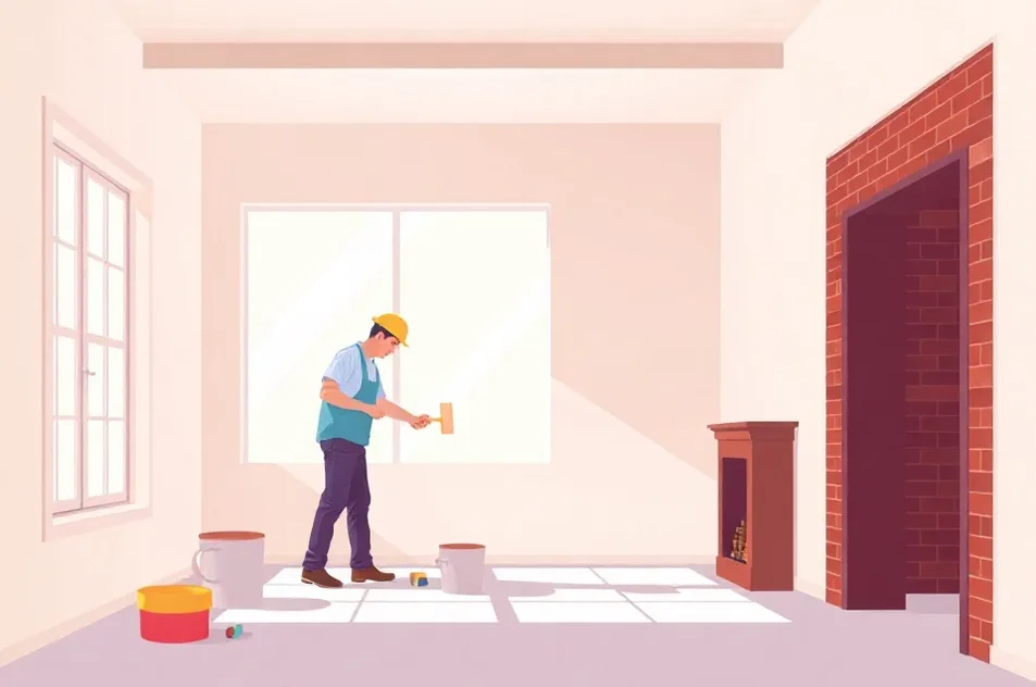 Intérieur rénové après travaux de peinture à Vallauris